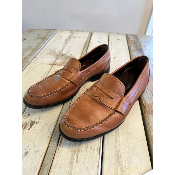 Mens Rockport Walkability Leather Slip On Comfort Loafers, Brown, Size 8.5 - Picture 1 of 14